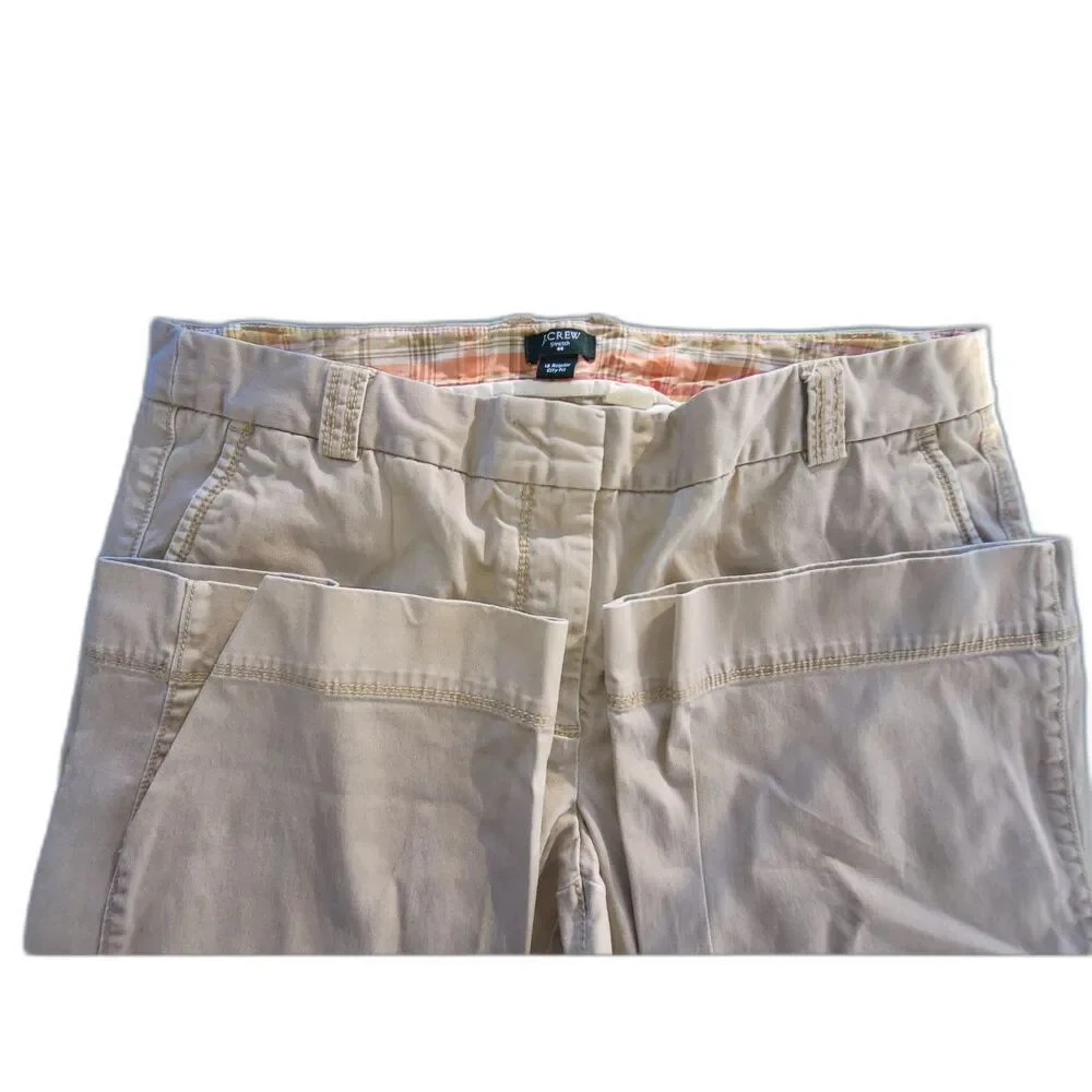 J.Crew Stretch Girls Khaki Tan Chino Pants Casual Slacks Size 12Reg